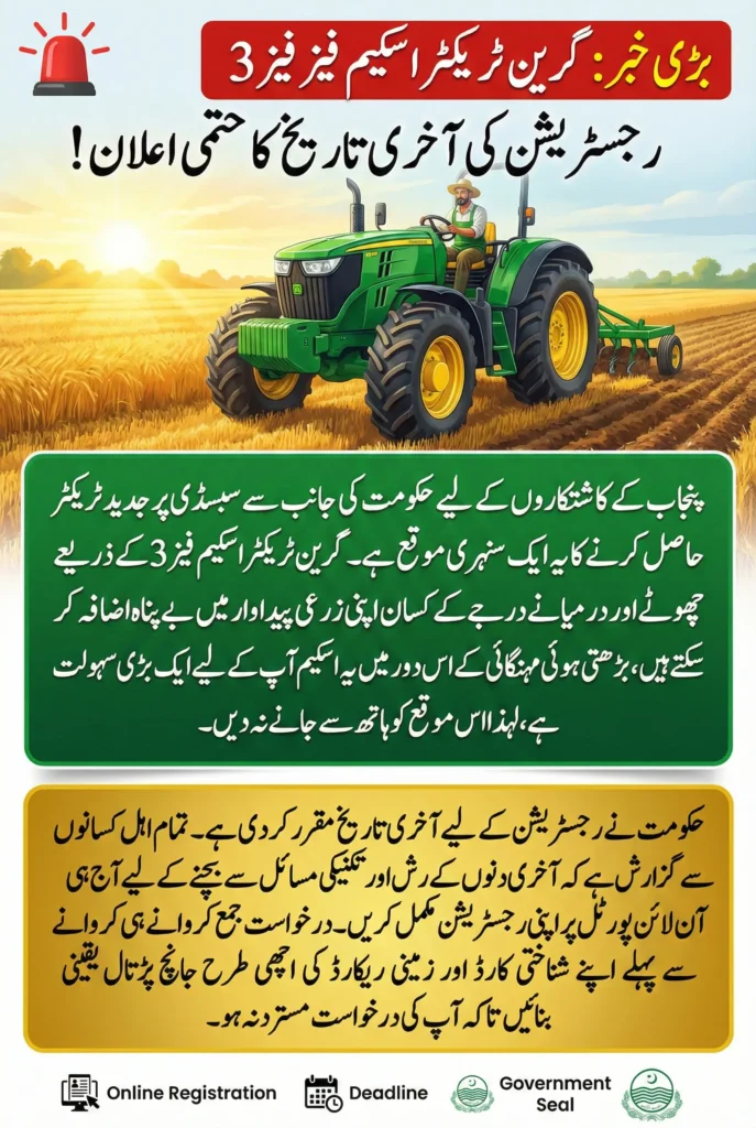 Green Tractor Scheme Phase 3 Registration Official Last Date Announced